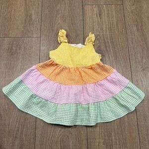 Bonnie Baby Yellow Gingham Dress, 12 m